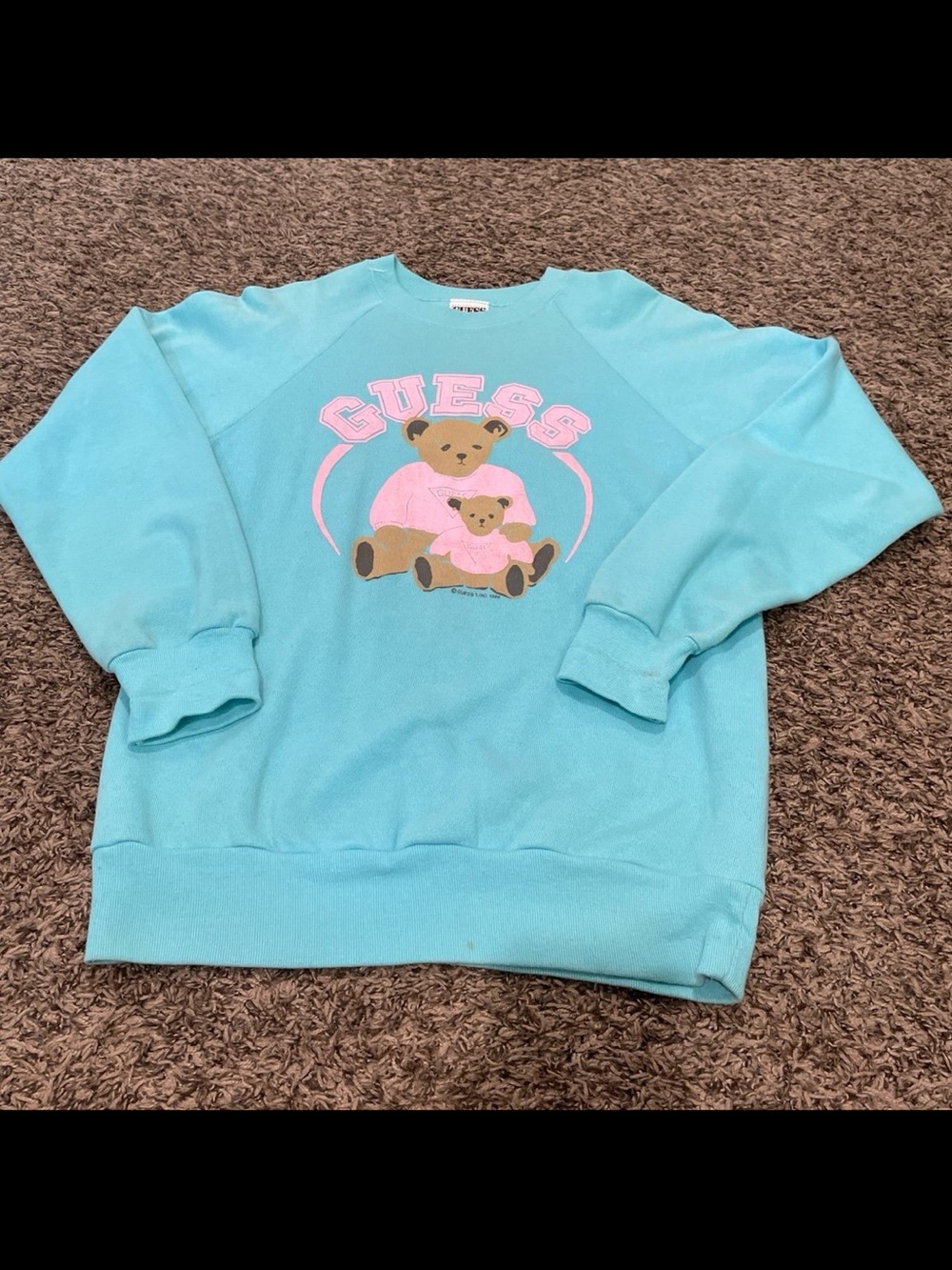 Guest vintage 1986 teddy bear crewneck sweatshirt adult small